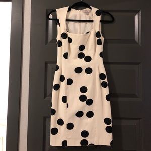 Cream and black polka dot dress